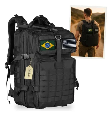 🔥 Mochila Tática Militar Impermeável Reforçada Bolsa Viagem Grande Assault Resistente Escolar Exército Utilizzei Preto Brasil/eua