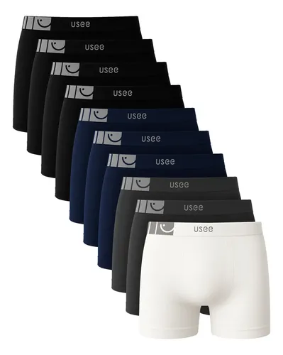 🔥 Kit Com 10 Cuecas Boxer Microfibra Adulto Usee Brasil