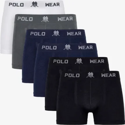 🔥 Kit 6 Cuecas Polo Wear Boxer Masculina Sem Costura Original