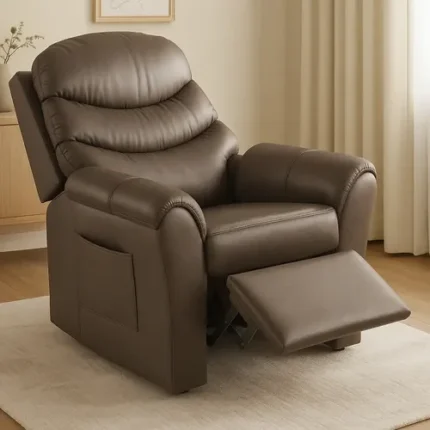 🔥 Poltrona Cadeira Do Papai Com Encosto Macio Reclinável E Retrátil Revestido Em Corino Para Amamentação E Sala De Descanso Jb Estofados Cor Marrom Liso